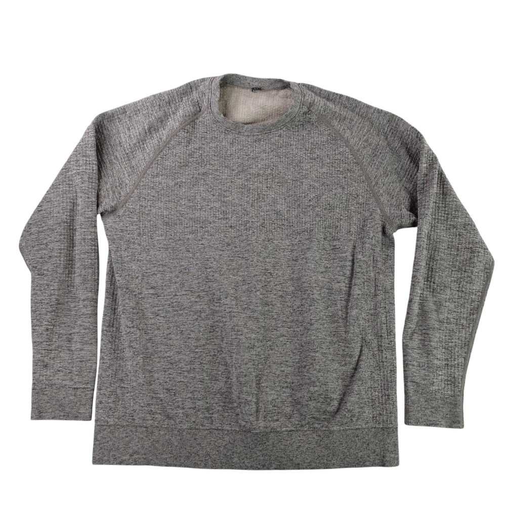 Lululemon Engineered Warmth Sweater Mens L Gray Merino Wool Knit 10811